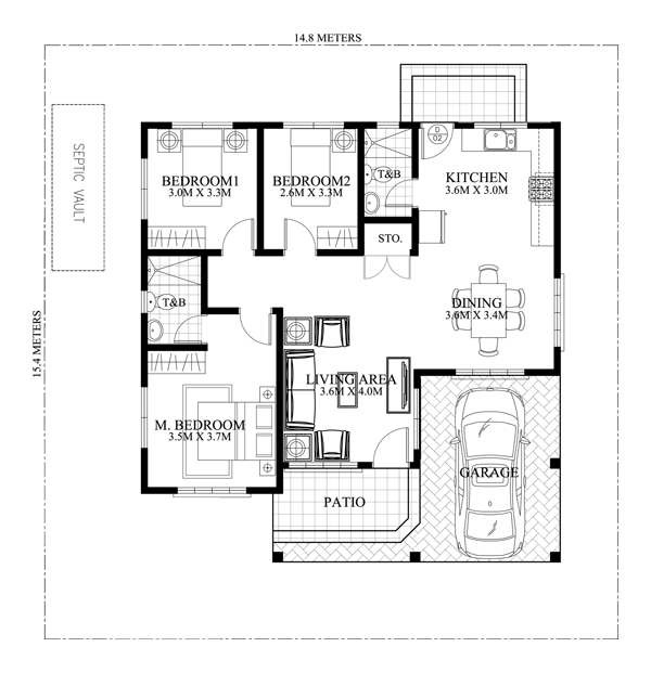 Php 2017031 1s Floor Plan Pinoy House Plans