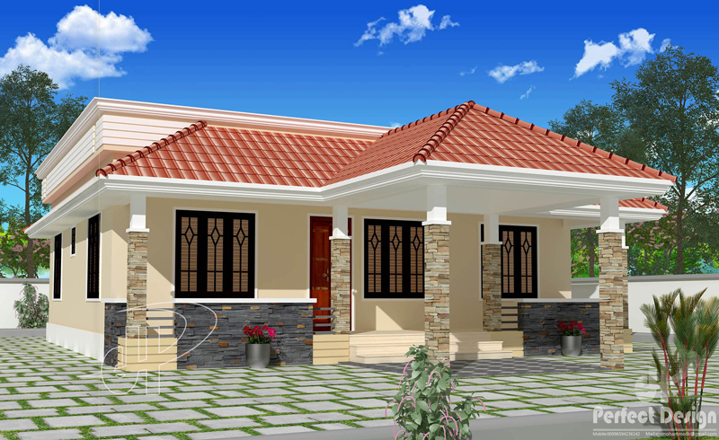 Beautiful Single Floor House With Roof, Single House Plan Design