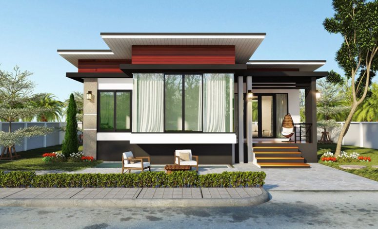 Modern 2-Bedroom Single Story House - Pinoy House Plans