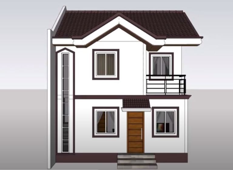 Compact two-bedroom modern double storey house - Pinoy House Plans